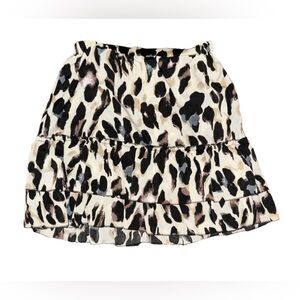Black & Cream Camo Mini Skirt